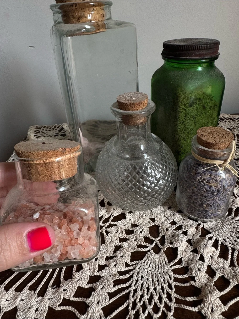 Glass Apothecary Herb Jar Bundle in Clear and Green – Home Accents